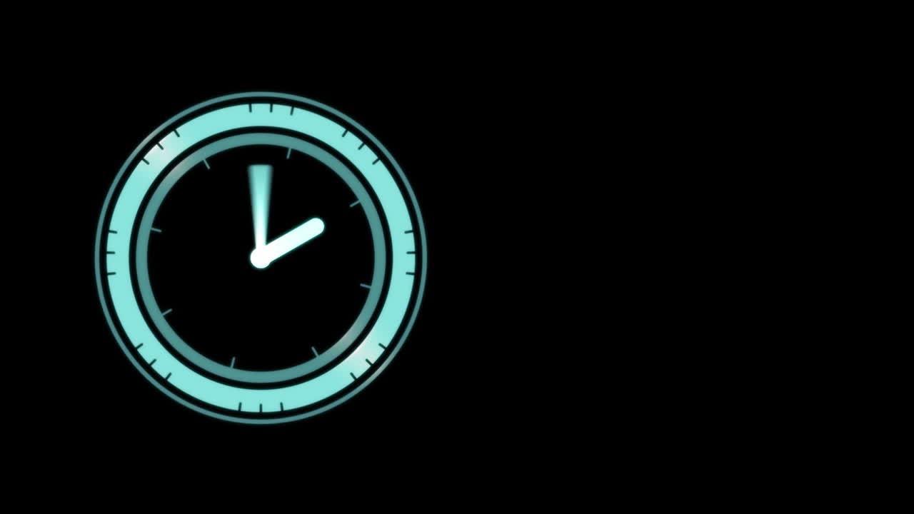 Orologio in movimento su sfondo nero