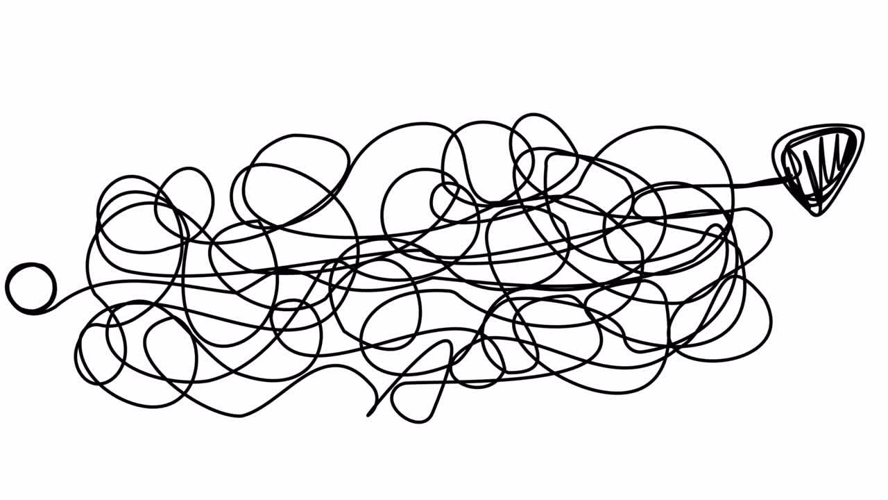 una flecha torcida con una línea