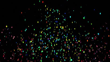 animación de confeti multicolor que cae sobre un fondo negro