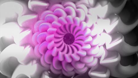 renderizado en 3d de una flor rosa abstracta con un patrón en espiral
