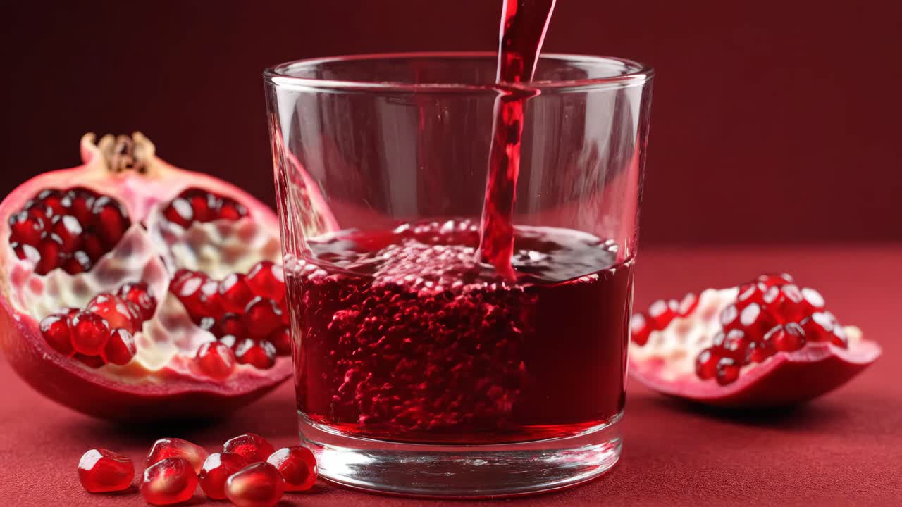 Granatæblesaft Hældes i Glas