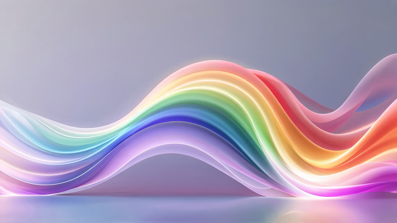 Abstract Iridescent Rainbow Wave