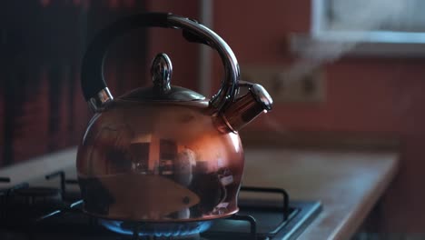 kettle on a gas stove