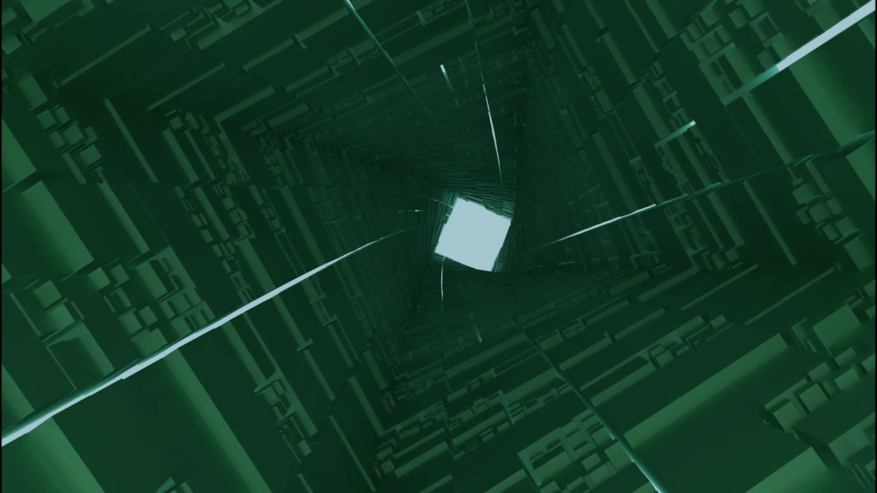 추상적인 3d 터널은 녹색으로 표시됩니다.