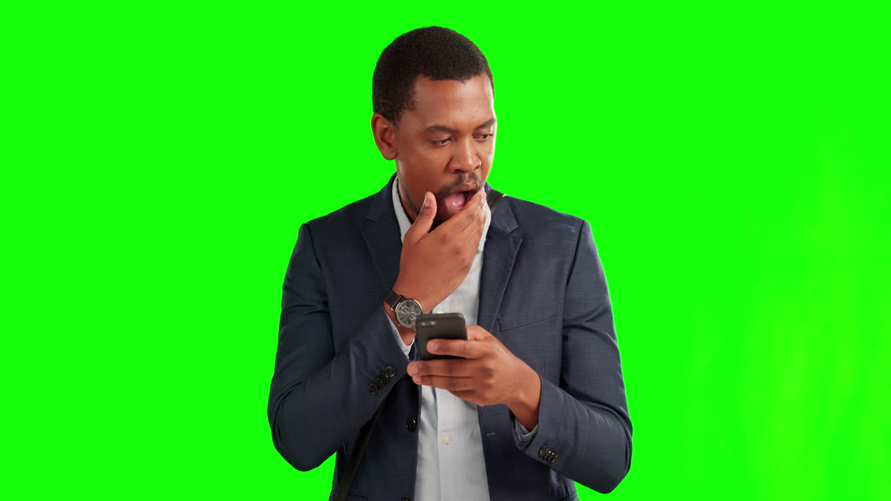 Green screen, business and black man