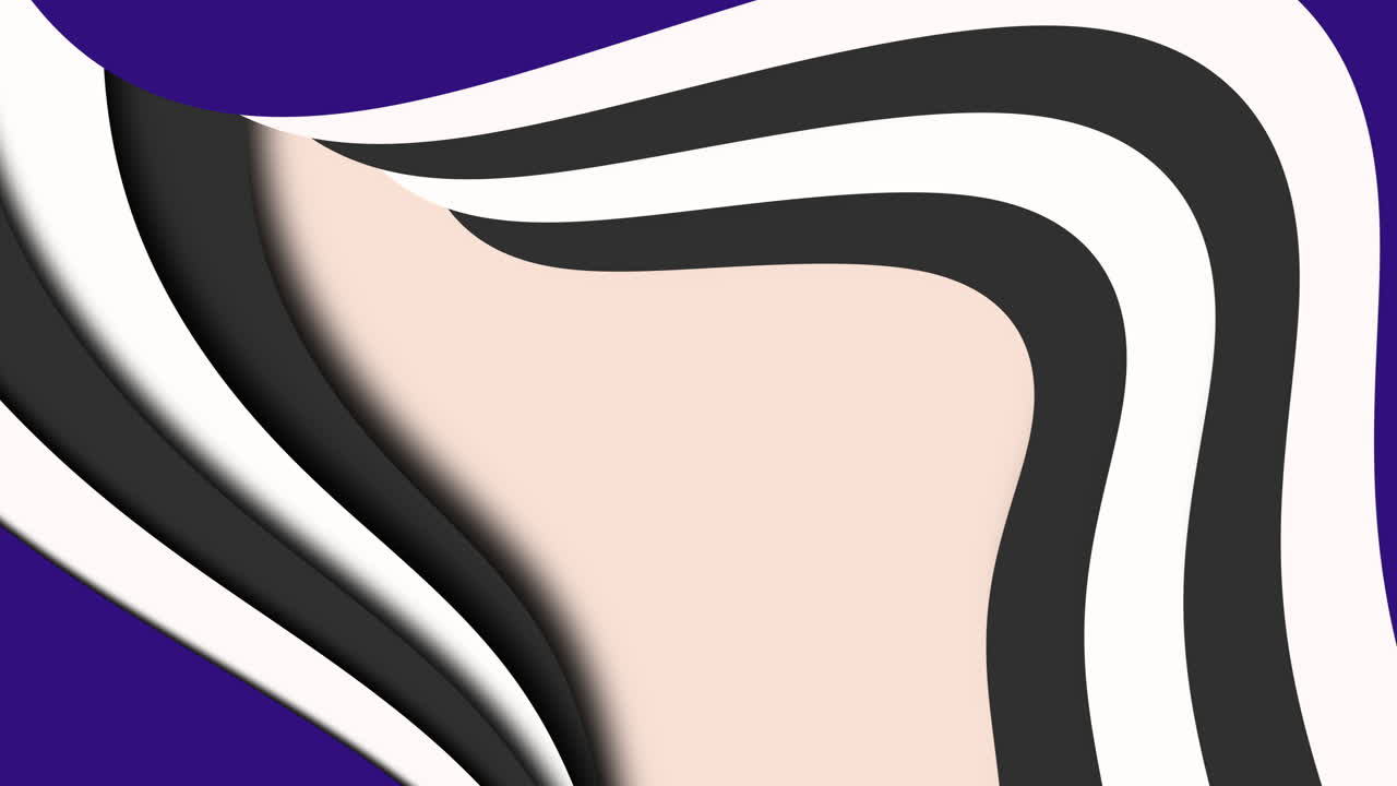 An intricate artwork with a black and white striped pattern set against a purple backdrop, achieved through layered paper folds and cuts