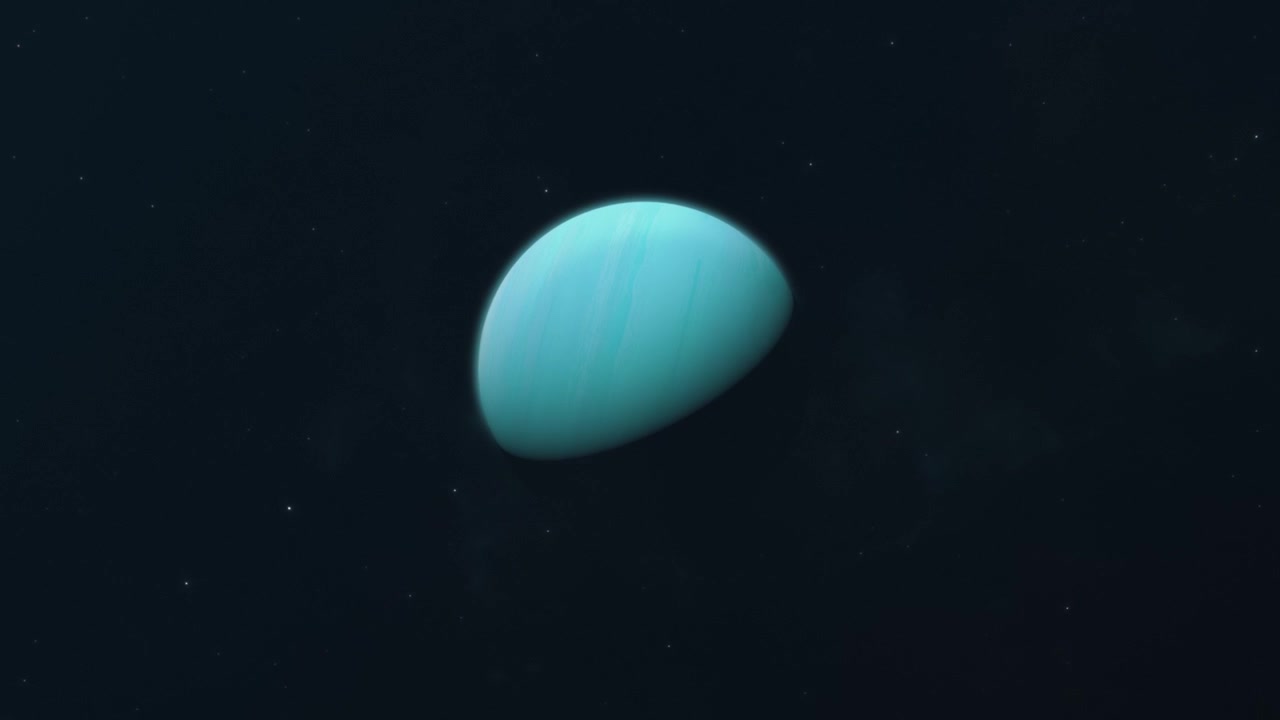 Sakte tilt ned for å avsløre iskjempestjernen Uranus.