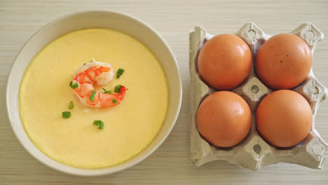 Steamed-egg-with-shrimp-and-spring-onions