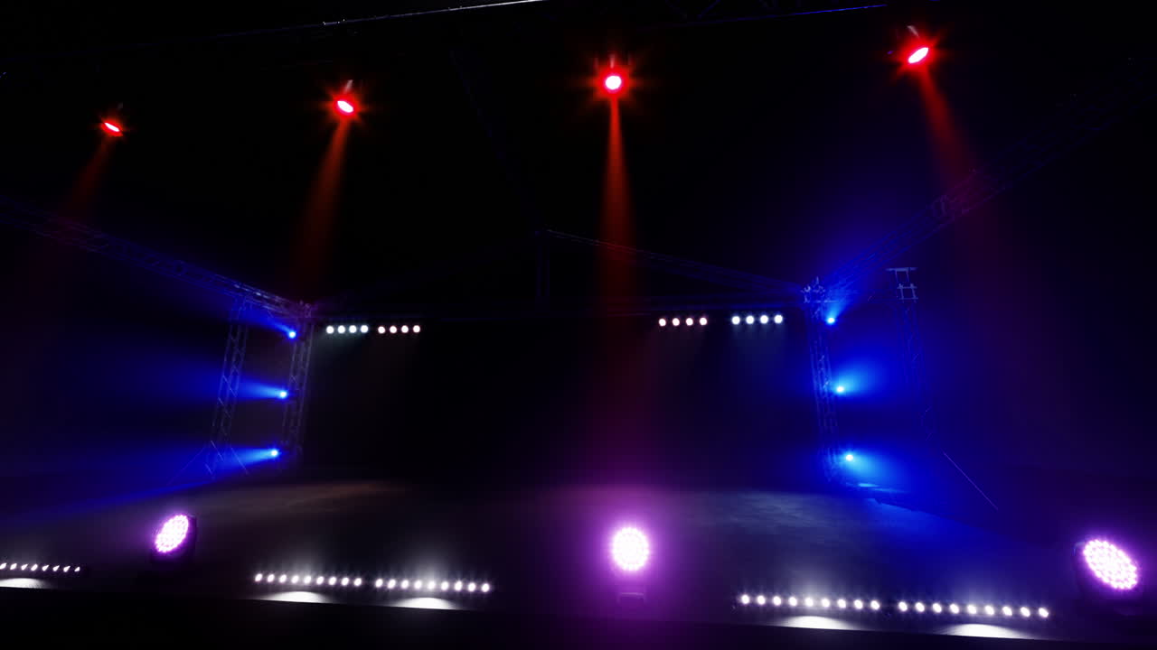 Dynamic lighting setup enhances stage performance for nighttime events