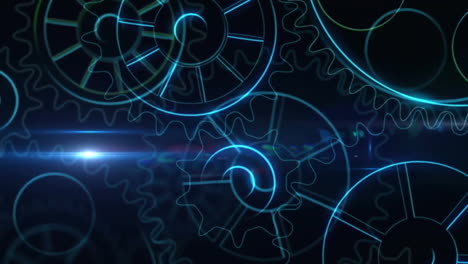 Animation of light spots over cogs moving