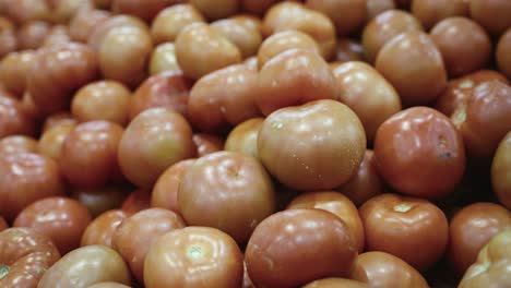 primer plano de tomates frescos en exhibición en la tienda de comestibles