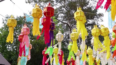 vibrant lanterns hanging outdoors in ayutthaya