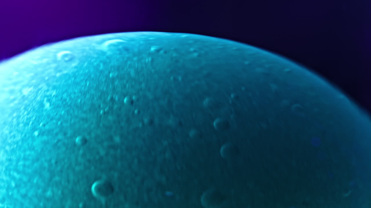 Close-up of a Turquoise Planet in Space