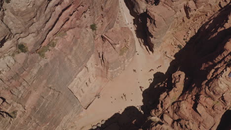 Drone-shot-over-Petra---Jordan,-June-2019