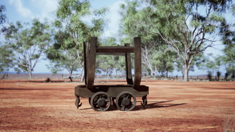 old rusted mining cart in desert