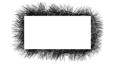 líneas garabateadas puntiagudas enmarcan alrededor de un letrero vacío en un fondo blanco. animación de stop motion abstracta.