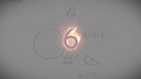 animatie van wiskundige vergelijkingen over aftellen