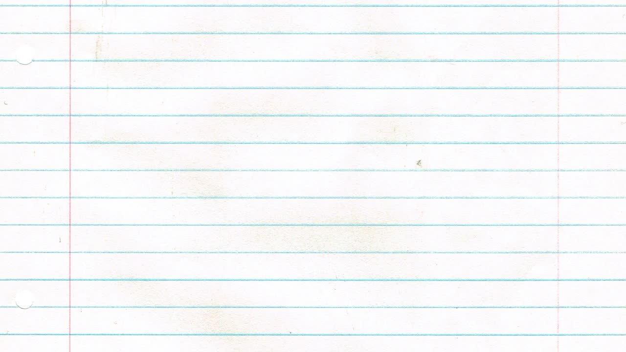 Paper background stop motion animation crumpled lined school pad notes loop 4k