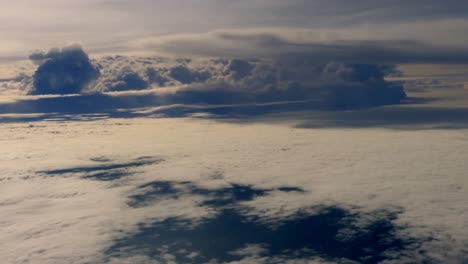 clouds sky viewed from the windows of an airplane. flying above the clouds, flying in the air.