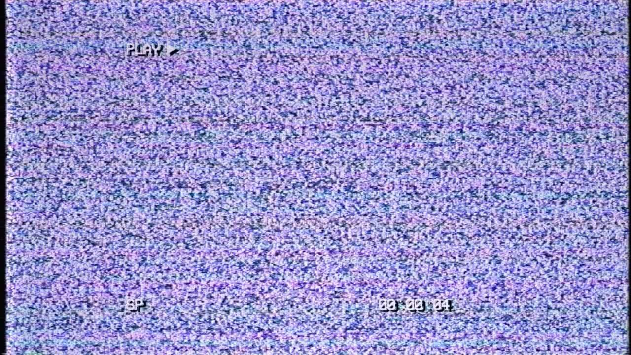 VHS Static Noise with Play Indicator and Timecode