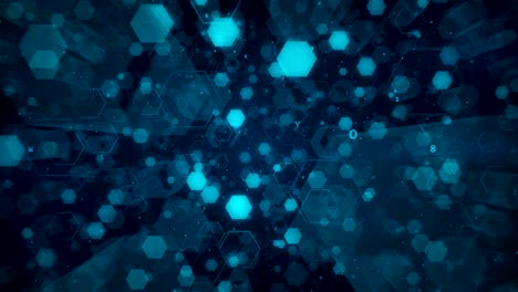 fondo tecnológico abstracto de hexágonos brillantes. animación de bucle sin costuras. renderización 3d de alta calidad para finanzas, banca, tecnologías web o fondo social.