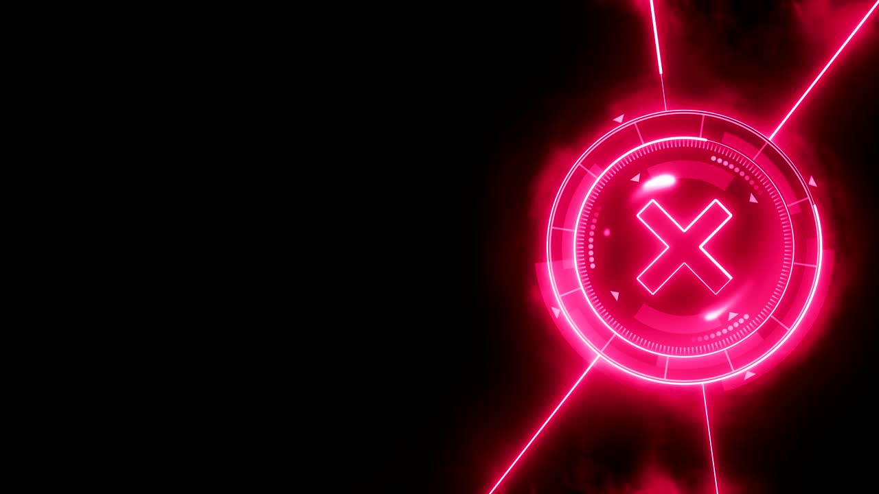 animación de bucle de juego deportivo futurista. contra fondo de lucha. pantalla digital de neón de radar. marca de objetivo x. elemento de interfaz de control de juego. competición deportiva de lucha de batalla.