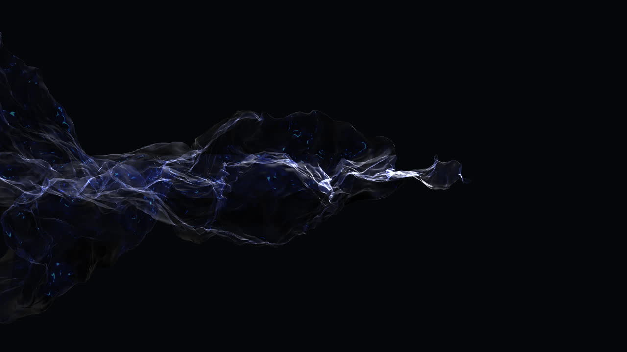 다이내한 파란색과 검은색의 어두운 배경에 회전하는 연기가