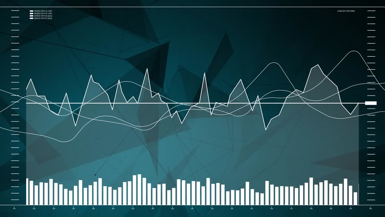 Data and report statistics, animation with graph diagrams.