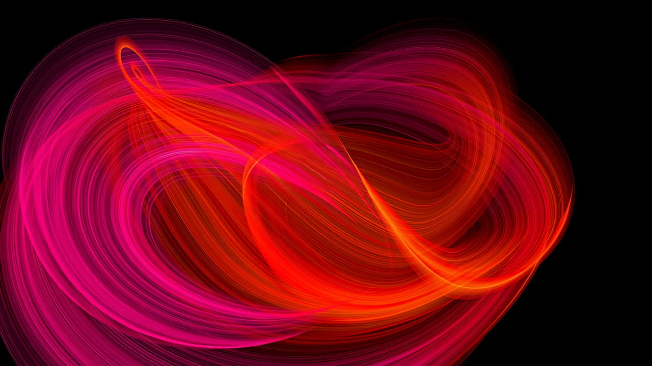 Vibrant swirls of light. Bright swirls of pink and orange light dance against a dark background, creating an energetic visual experience