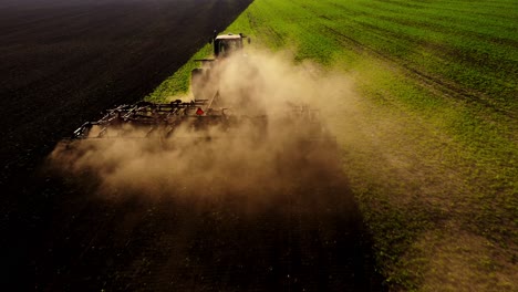 tractor plowing a field
