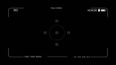 camera frame viewfinder screen of video recorder digital display interface animation.