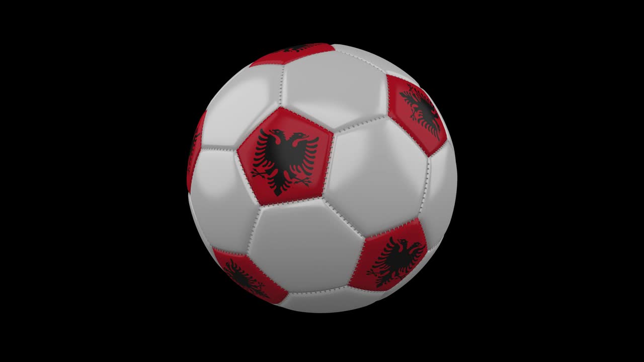 Soccer ball with flag Albania, alpha loop