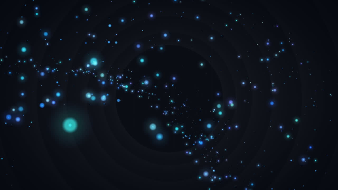 Animation of light spots moving on black background