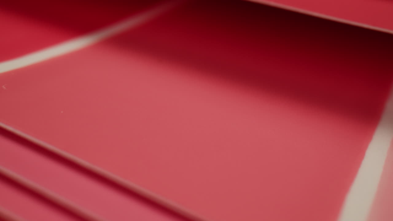 Close-up view of red paint samples