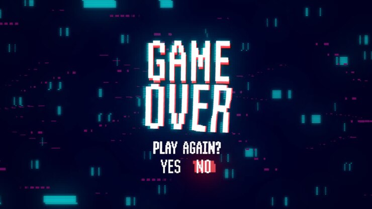 Motion Graphic of Glitch game over background