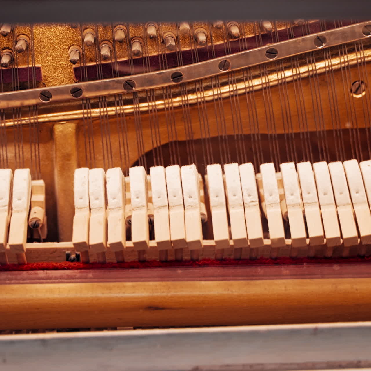 Piano play. The mechanism of the piano works. How does the piano.