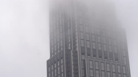 misty hong kong skyscraper