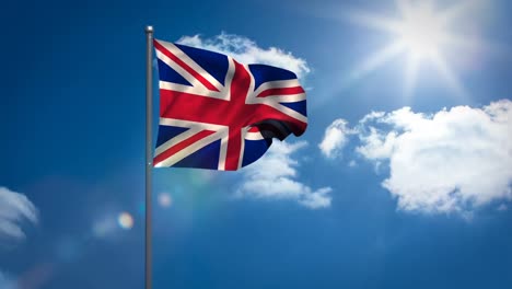 la bandera de la unión ondeando contra el cielo