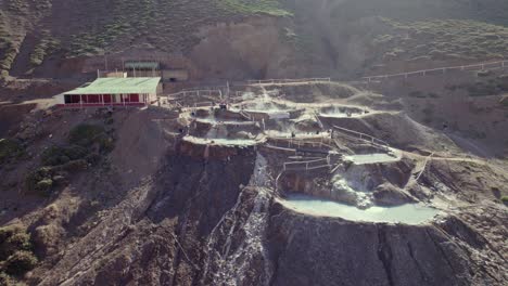 outdoor pools at the hot-spring valley in termas colina near santiago, chile