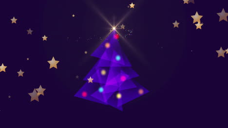 animation of snow falling over christmas tree