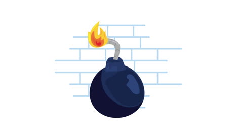 icono de animación de granada explosiva de la bomba