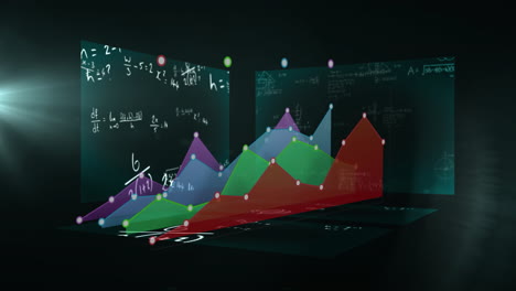 animation of digital data processing over statistics