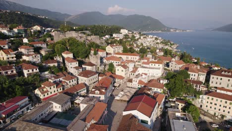 historic nikola djurkovic square in herceg novi coastal town, montenegro