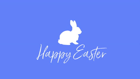 Happy-Easter-text-and-rabbit-on-blue-background