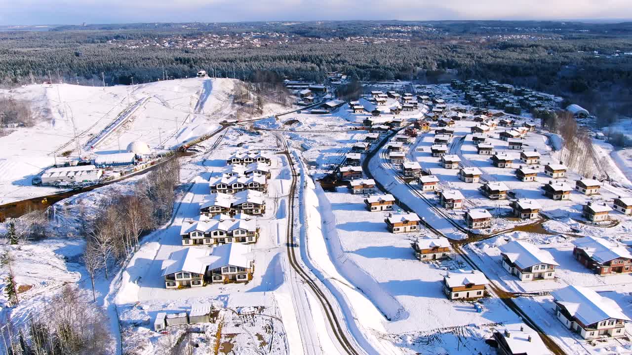 vista aérea de la estación de esquí nevada