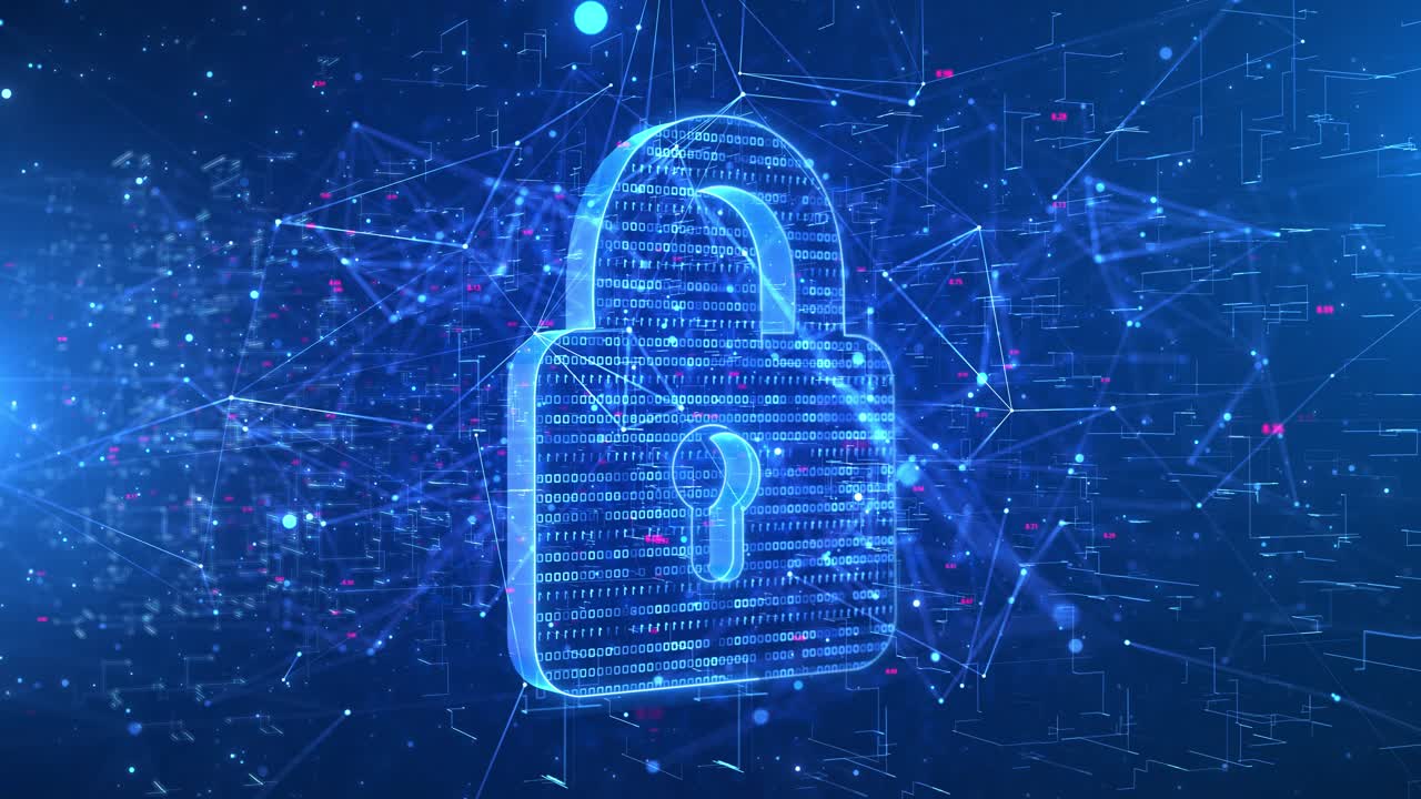 Cyber security lockransomware seamless loop animation loop background data encryption coding concept