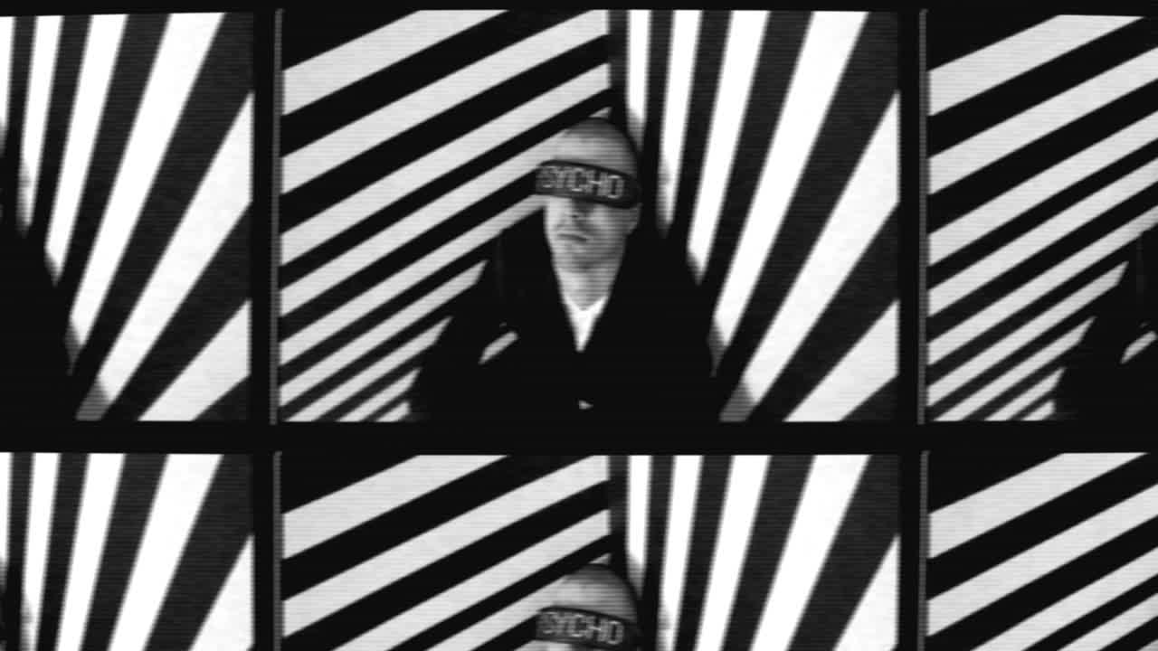 Abstract image of person with geometric pattern