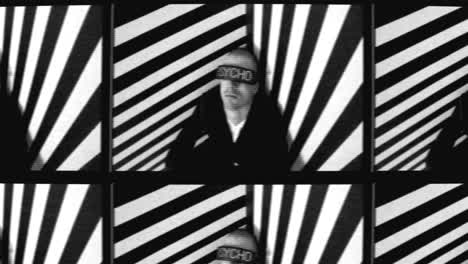 abstract image of person with geometric pattern
