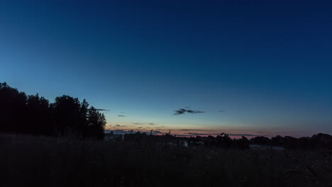 Dunkle-Silhouetten-Von-Bäumen-Und-Landschaft-Bei-Nacht