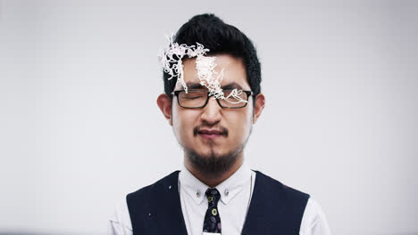 funny asian man silly string face slow motion wedding photo booth series